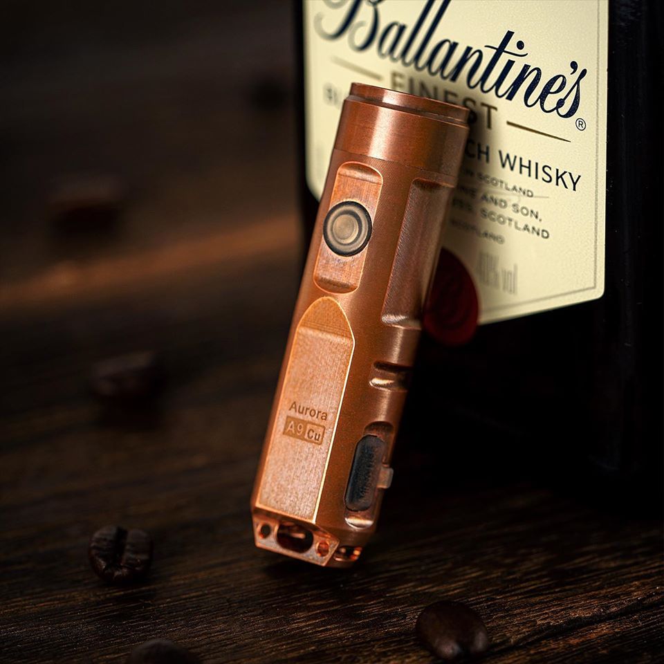 copper flashlight rechargeable RovyVon Aurora A9 Copper Cu Rechargeable Keychain Flashlight Copper / High Output / No