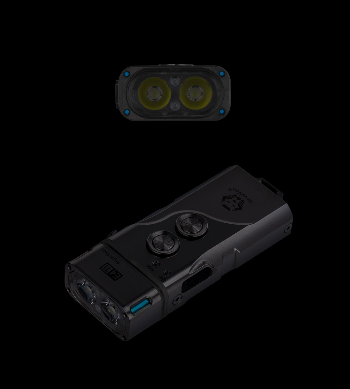 Image of RovyVon Angel Eyes E4 Titanium Dual Button Hybrid Keychain Flashlight