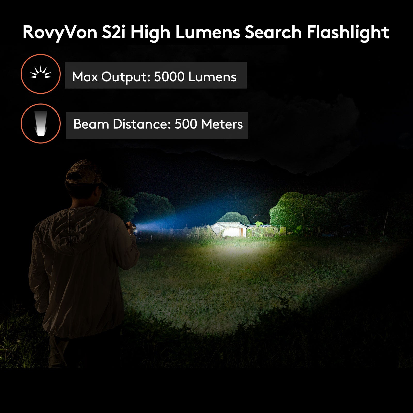RovyVon Search S2i 5000 Lumens Search Flashlight