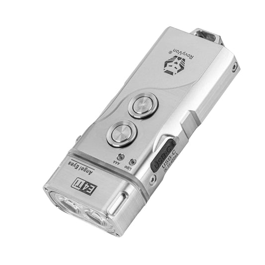E4チタンデュアルボタンハイブリッドキーホルダー懐中電灯
