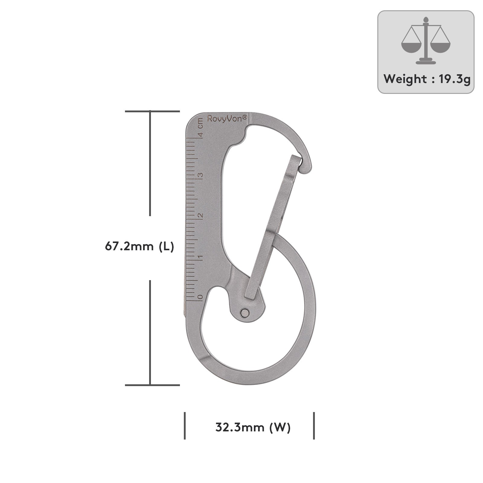 Image of RovyVon U4 Titanium Carabiner Knife