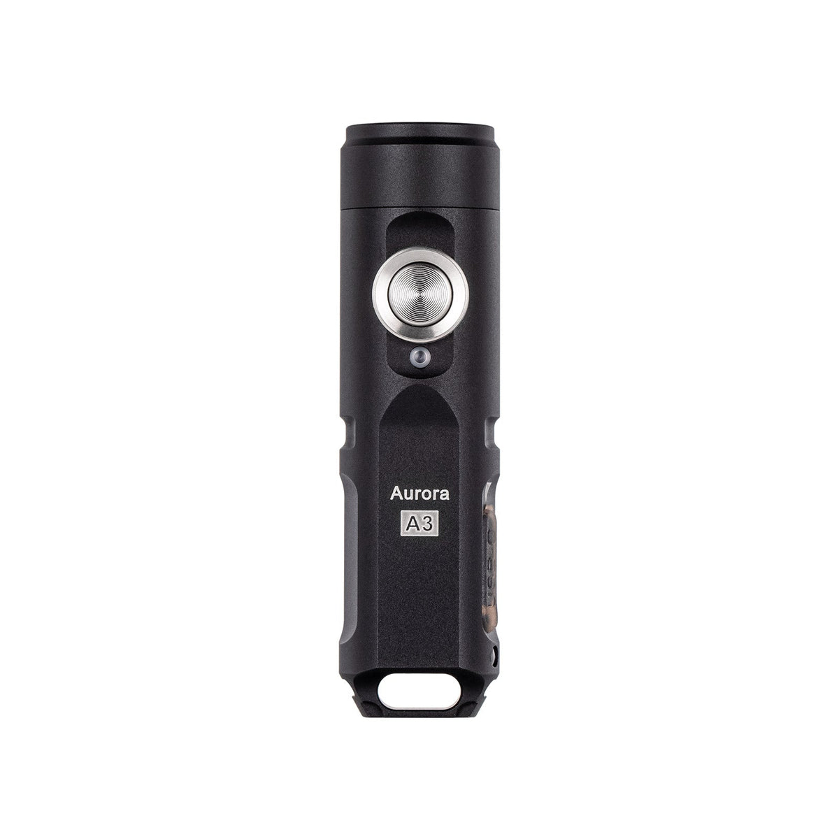 (Black) RovyVon Aurora A3 G4 USB-C keychain flashlight front product view