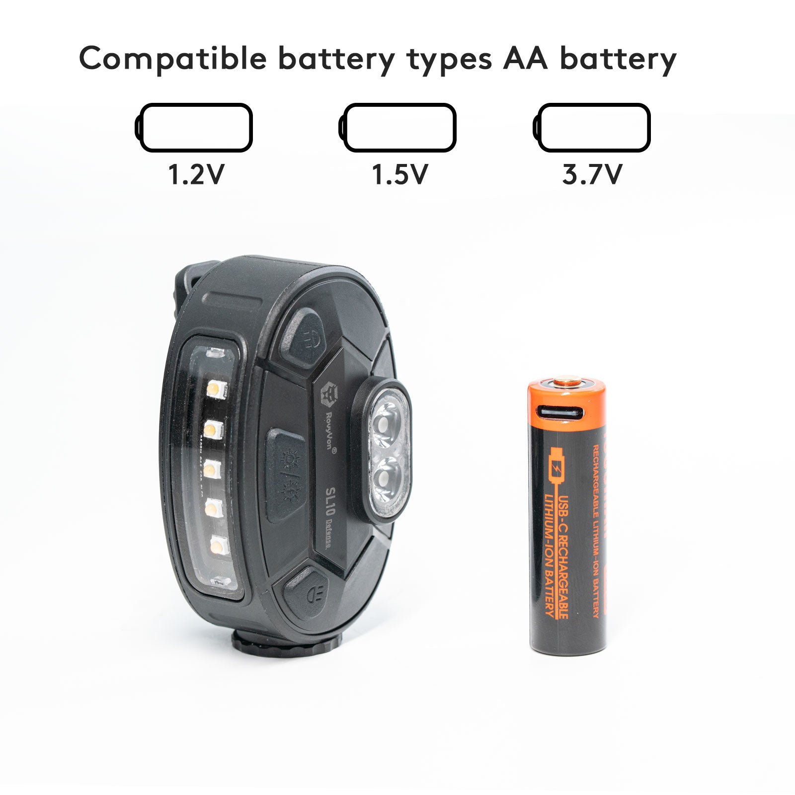 RovyVon SL10 Clip-on AA Battery EDC Compact Safety Flashlight