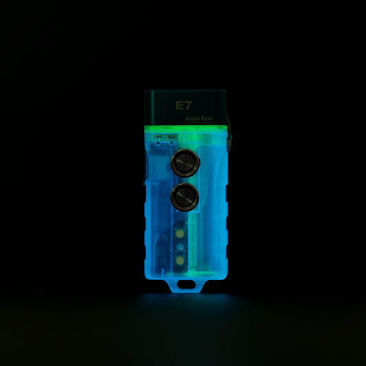 RovyVon Angel Eyes E7 GITD Blue Keychain Flashlight - US Inventory