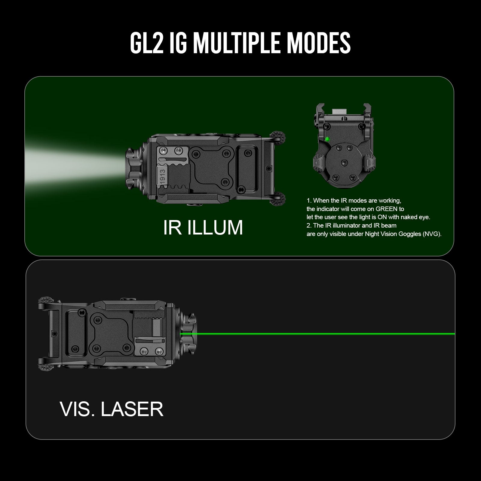 RovyVon GL2 Compact Tactical Pistol Light & Laser