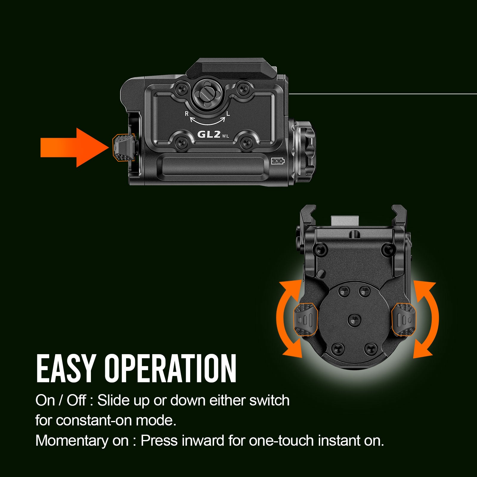 RovyVon GL2 Compact Tactical Pistol Light & Laser
