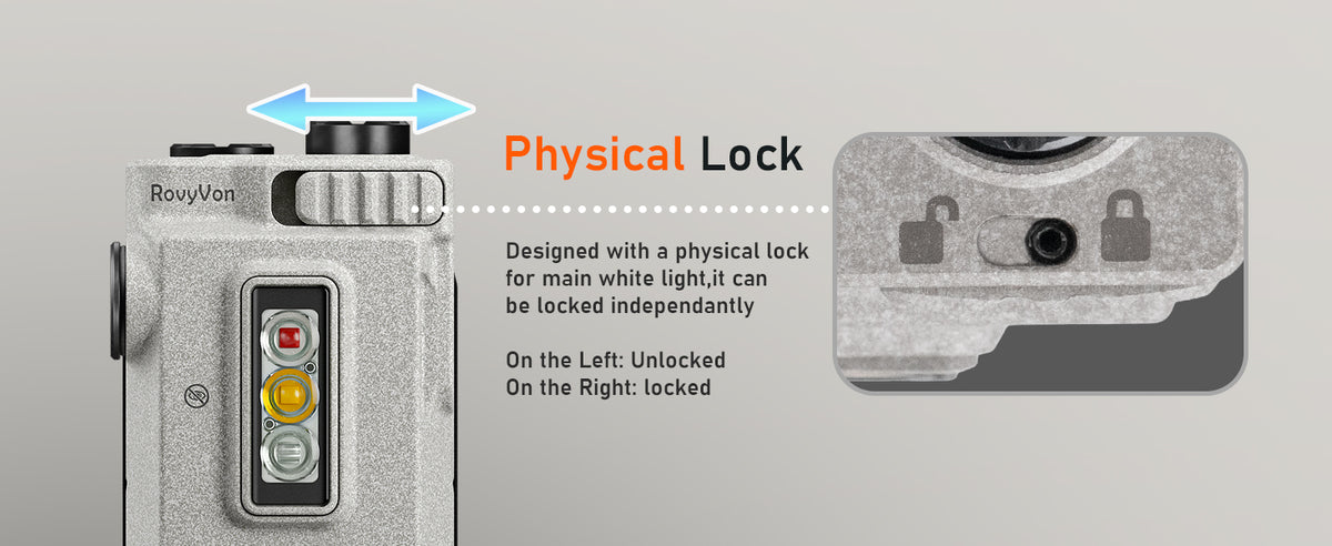 E60 main white light physical lock switch with open and locked positions