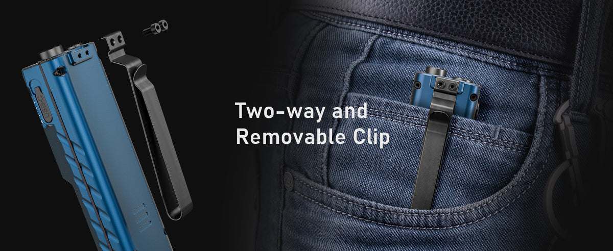 RovyVon E60 two-way removable pocket clip and attachment