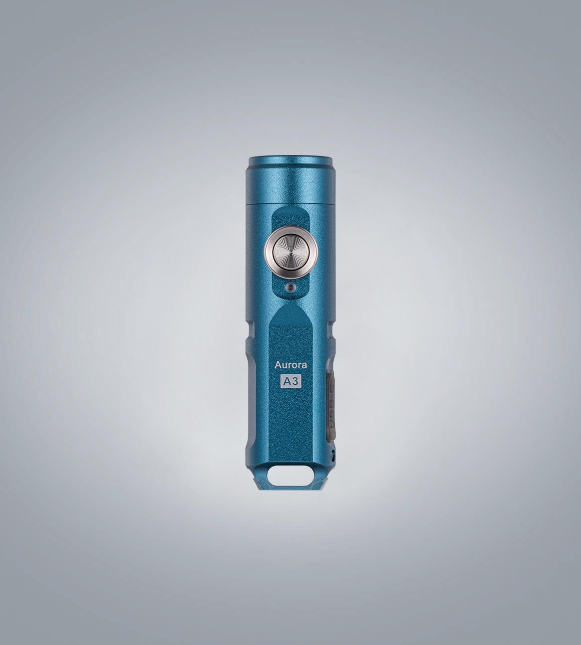 Image of (Aqua Blue) RovyVon Aurora A3 G4 keychain flashlight front view