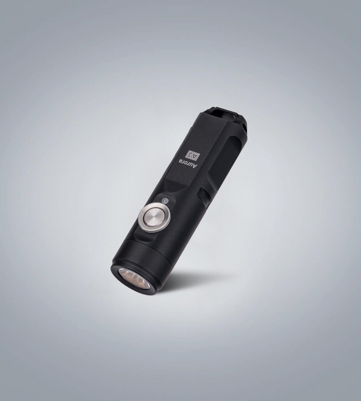 Image of (Black) RovyVon Aurora A3 G4 keychain flashlight angled view