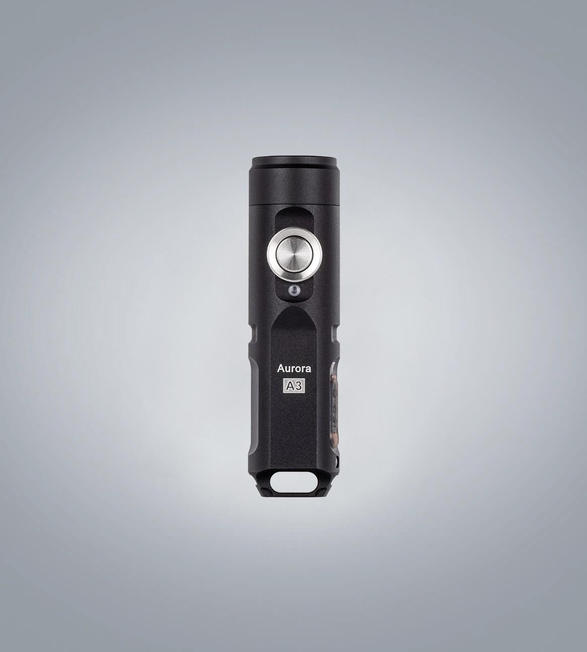 Image of (Black) RovyVon Aurora A3 G4 keychain flashlight front view