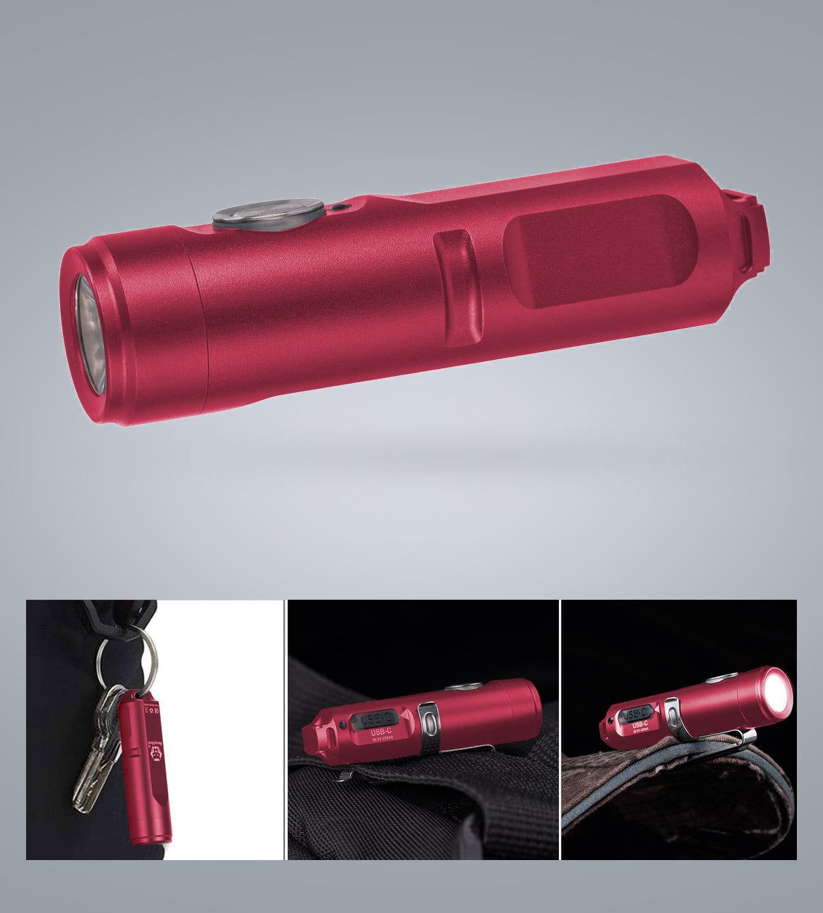 Image of (Red) RovyVon Aurora A3 G4 flashlight multiple views