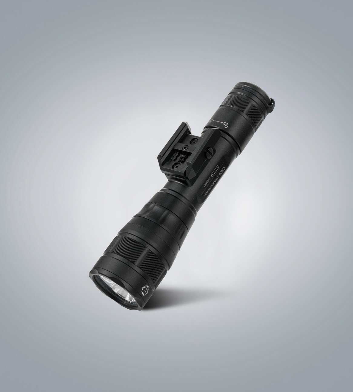 RovyVon GL8 Pro three-quarter view showing the Picatinny mounting bracket and front flashlight head
