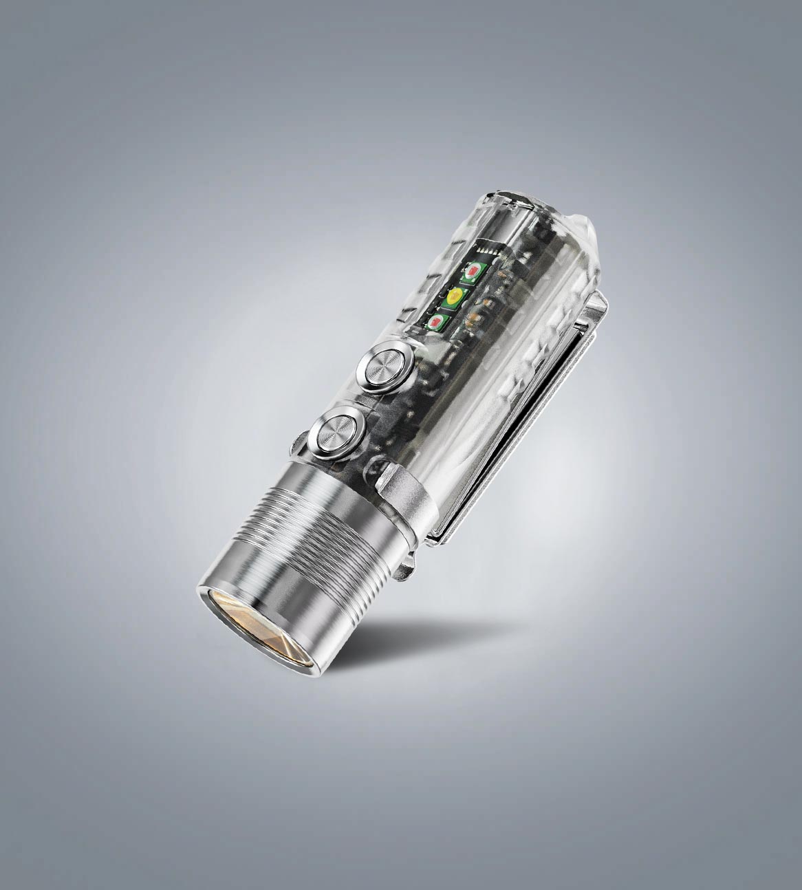 Image of RovyVon Aurora A28 G2 EDC flashlight with red and white side-light configuration