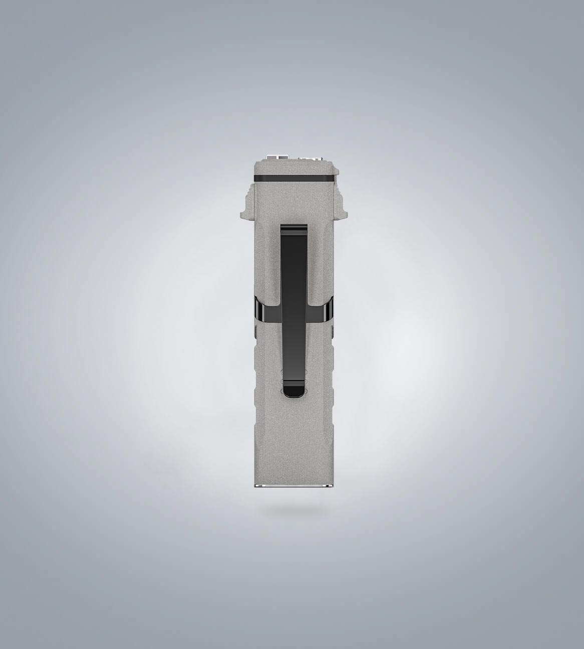 RovyVon Angel Eyes E30 flat EDC flashlight rear view showing the pocket clip