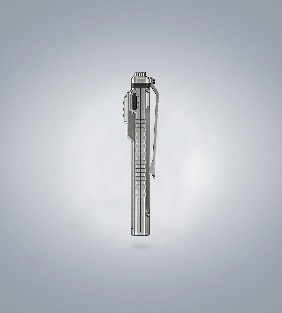 RovyVon Angel Eyes E40 titanium flat EDC flashlight slim side profile