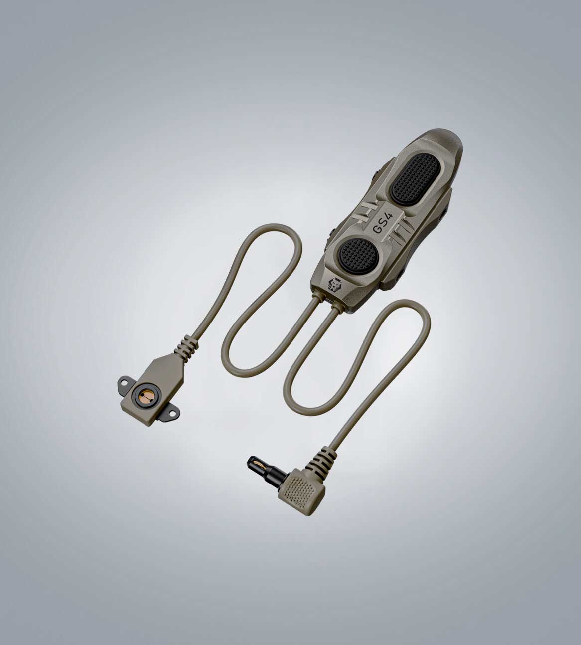 Image of RovyVon GS4 remote switch with dual control pads, cables, and rail-compatible connectors