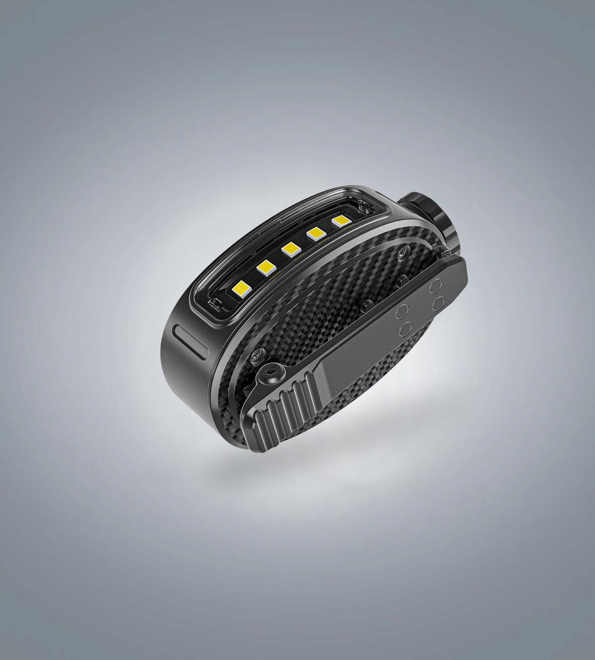 RovyVon SL10 clip-on safety flashlight side view showing the multi-LED light panel