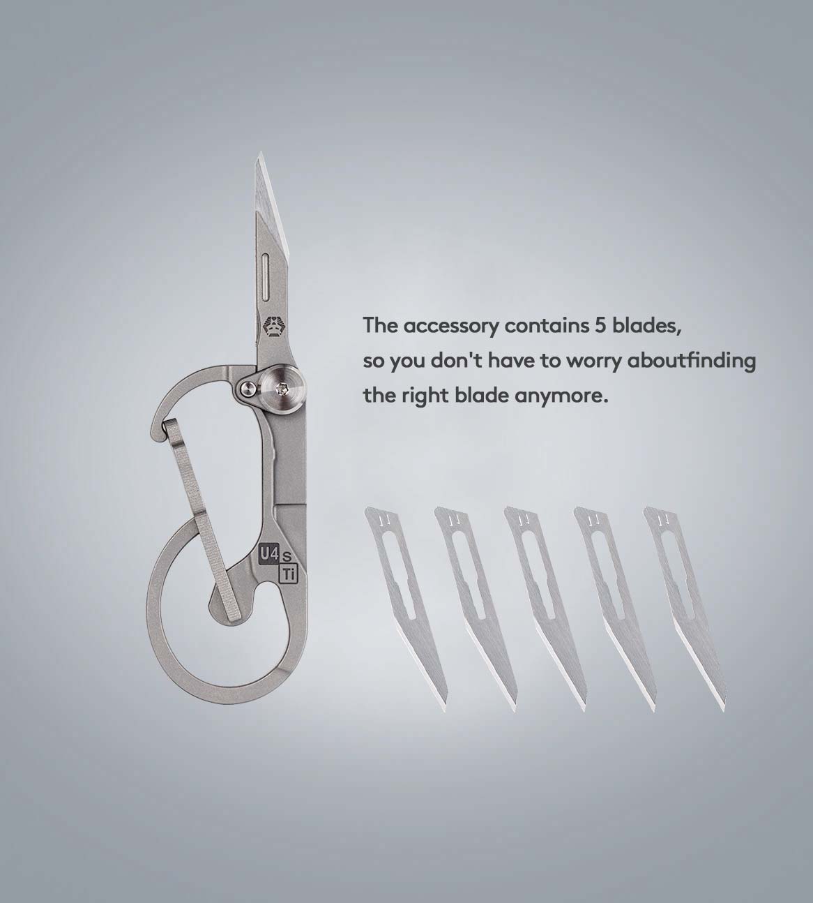Image of RovyVon U4 Titanium Carabiner Knife