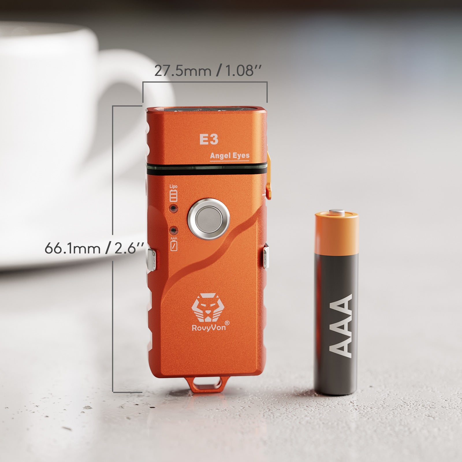RovyVon Angel Eyes E3, Lipo & AAA Battery Hybrid Keychain