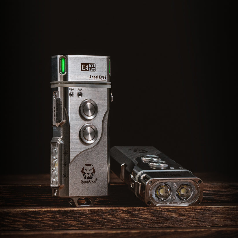 RovyVon Angel Eyes E4 Pro Titanium Keychain Flashlight