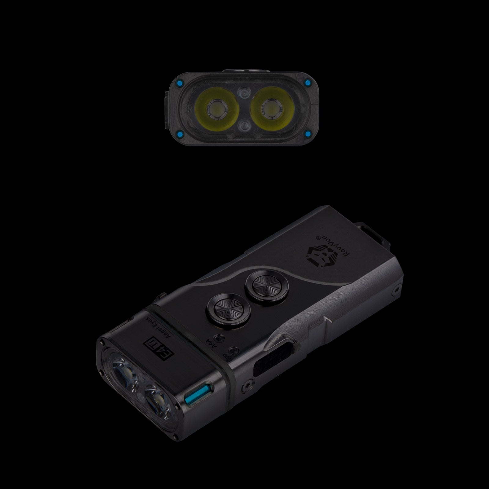 Image of RovyVon Angel Eyes E4 Titanium Dual Button Hybrid Keychain Flashlight