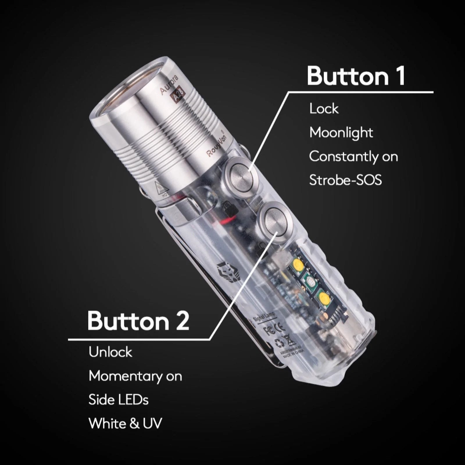 Aurora A28 (G2) USB-C Vielseitige EDC-Taschenlampe - US-Bestand