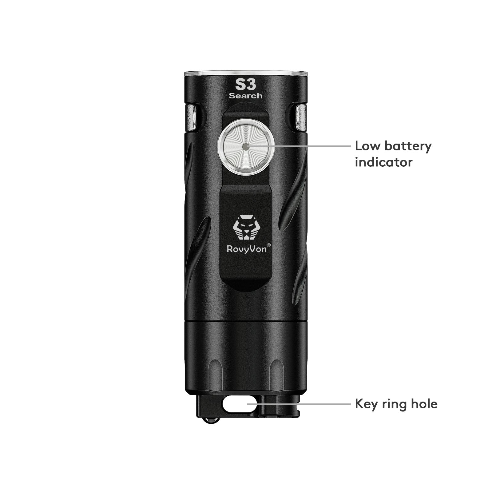 RovyVon S3 1800 Lumens EDC Flashlight#color_black