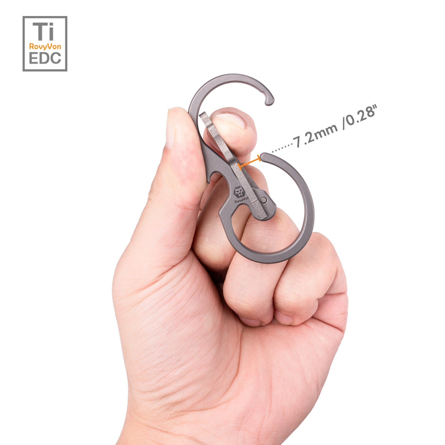 Image of RovyVon Utility U8 Titanium Keychain Carabiner