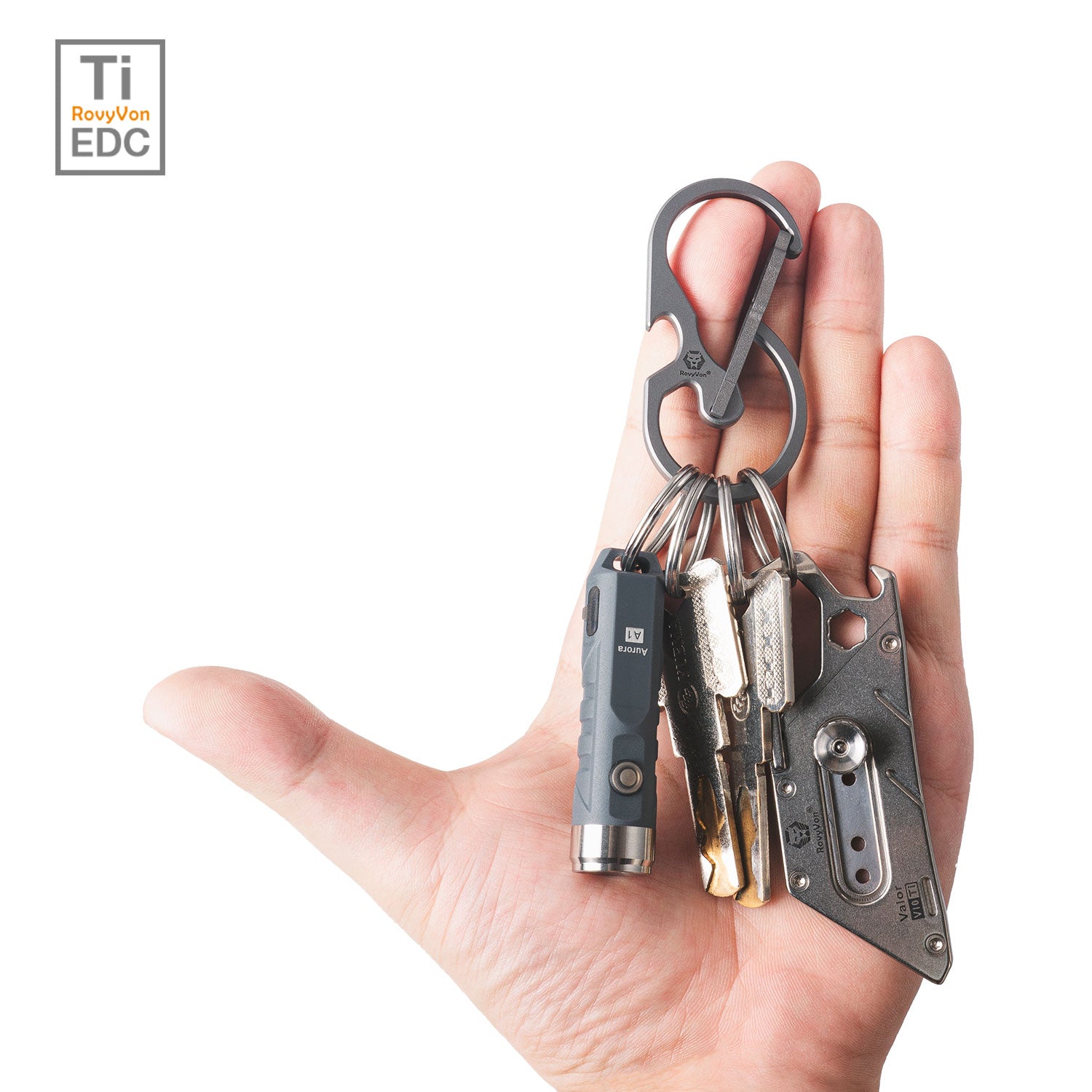 Image of RovyVon Utility U8 Titanium Keychain Carabiner
