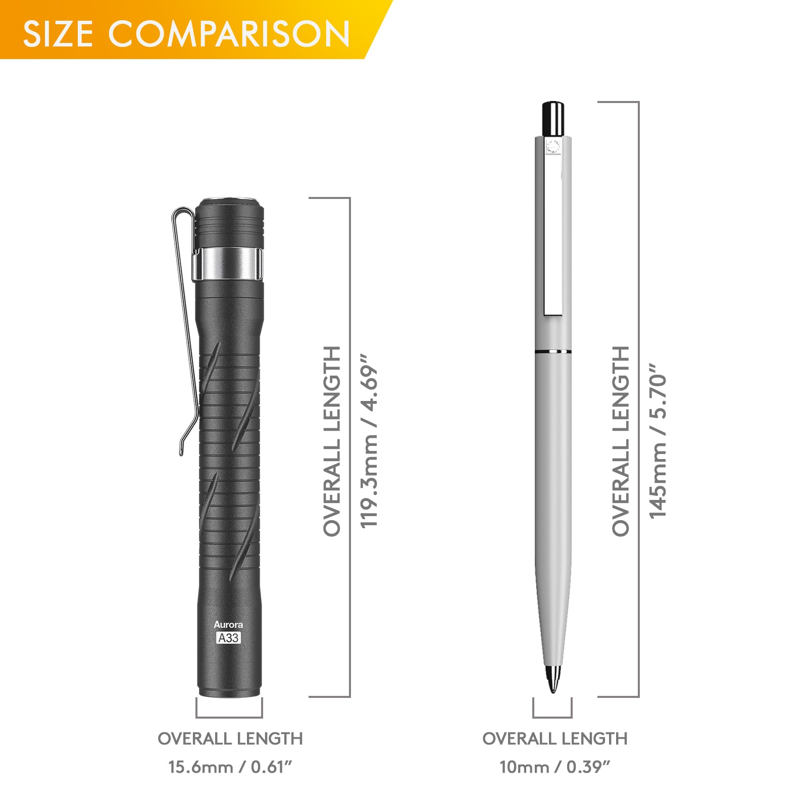 Image of Aurora A33 EDC Pen Light#color_gunmetal